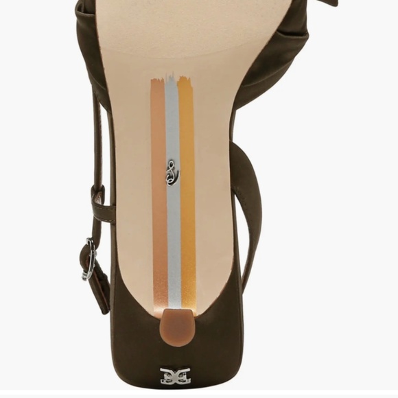 Sam Edelman Treena Bow Plissé Pointed Toe Kitten Heel Sandal - Picture 5 of 16